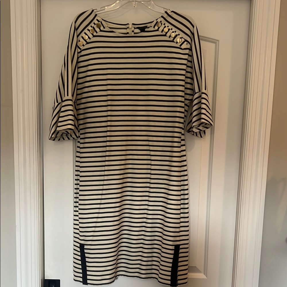 Ann Taylor Striped Black and White Dress